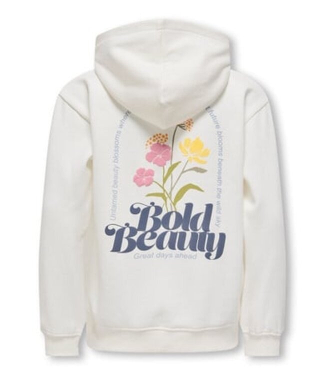 Kids ONLY winter hoodie meisjes - wit - KogHollylife - loose fit