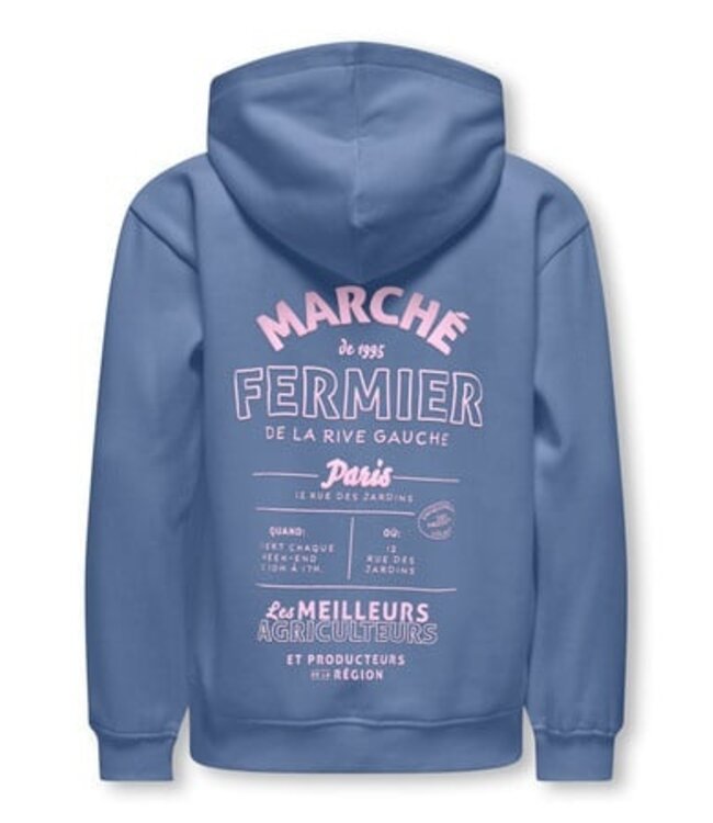 Kids ONLY winter hoodie meisjes - blauw - KogHollylife - loose fit