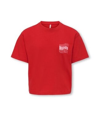 Kids ONLY winter top meisjes - rood - KogJasmine - box fit, korte mouw