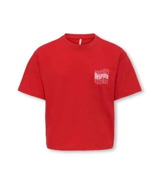 Kids ONLY winter top meisjes - rood - KogJasmine - box fit, korte mouw