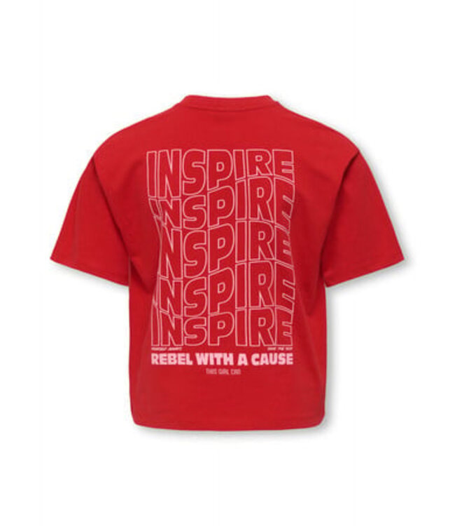 Kids ONLY winter top meisjes - rood - KogJasmine - box fit, korte mouw