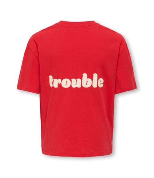 Kids ONLY winter top meisjes - rood - KogEllie - oversize fit, korte mouw