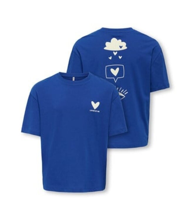 Kids ONLY winter top meisjes - blauw - KogEllie - oversize fit, korte mouw