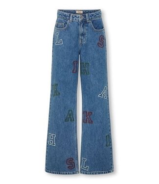 Kids ONLY winter jeansbroek meisjes - blauw - KogJuicy - wide leg fit
