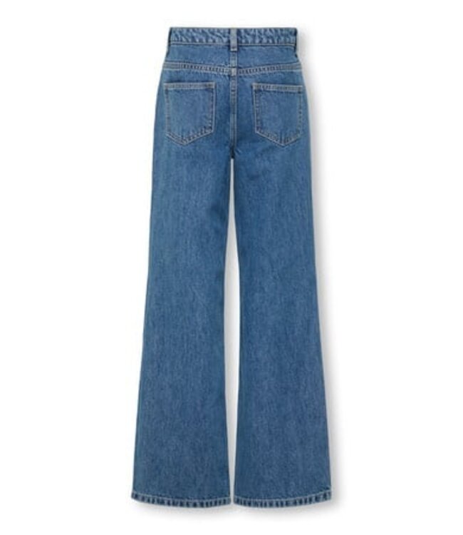 Kids ONLY winter jeansbroek meisjes - blauw - KogJuicy - wide leg fit