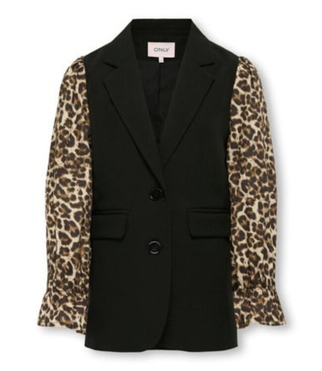 Kids ONLY winter blazer meisjes - zwart - KogKira - oversize fit