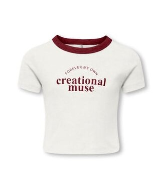 Kids ONLY winter top meisjes - wit - KogVasity - tight fit, korte mouw