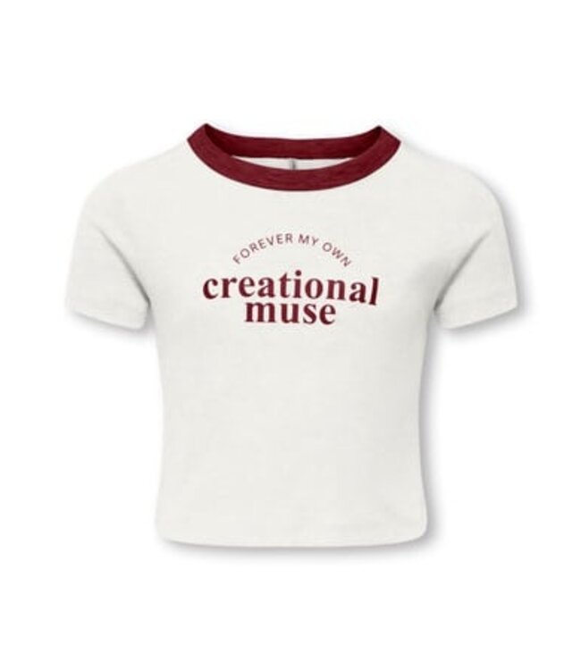 Kids ONLY winter top meisjes - wit - KogVasity - tight fit, korte mouw