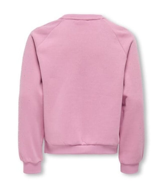 Kids ONLY winter sweater meisjes - roze - KogZenna - oversize fit, glitter steentjes