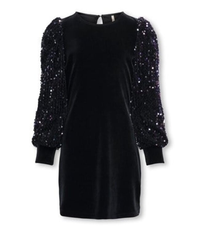 Kids ONLY winter jurk meisjes - zwart - KogConfidence - tight fit, pailletten