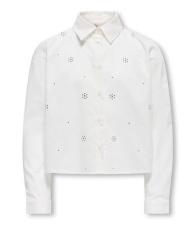 Kids ONLY winter t-shirt meisjes - wit - KogClara - oversize fit