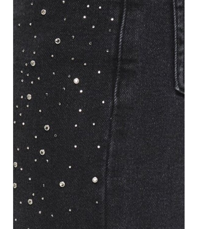 Kids ONLY winter jeansbroek meisjes - zwart - KogJuicy - wide leg fit, glitter steentjes