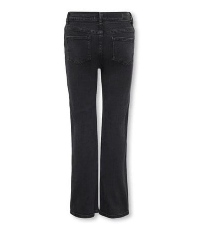 Kids ONLY winter jeansbroek meisjes - zwart - KogJuicy - wide leg fit, glitter steentjes