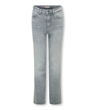 Kids ONLY winter jeansbroek meisjes - grijs - KogJuicy - wide leg fit