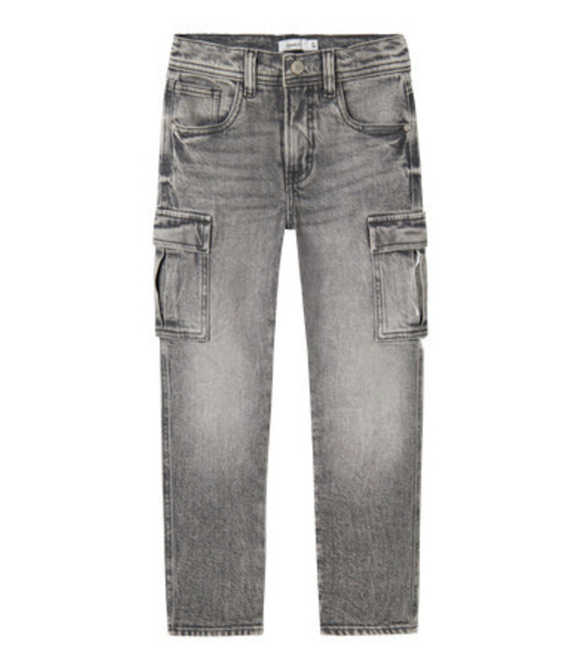 Name it winter cargo jeansbroek jongens - grijs - tapered fit - NkmSilas