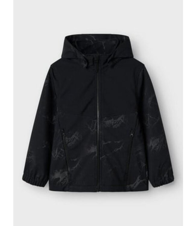 Name it winter softshell jas jongens - zwart - NkmAlf