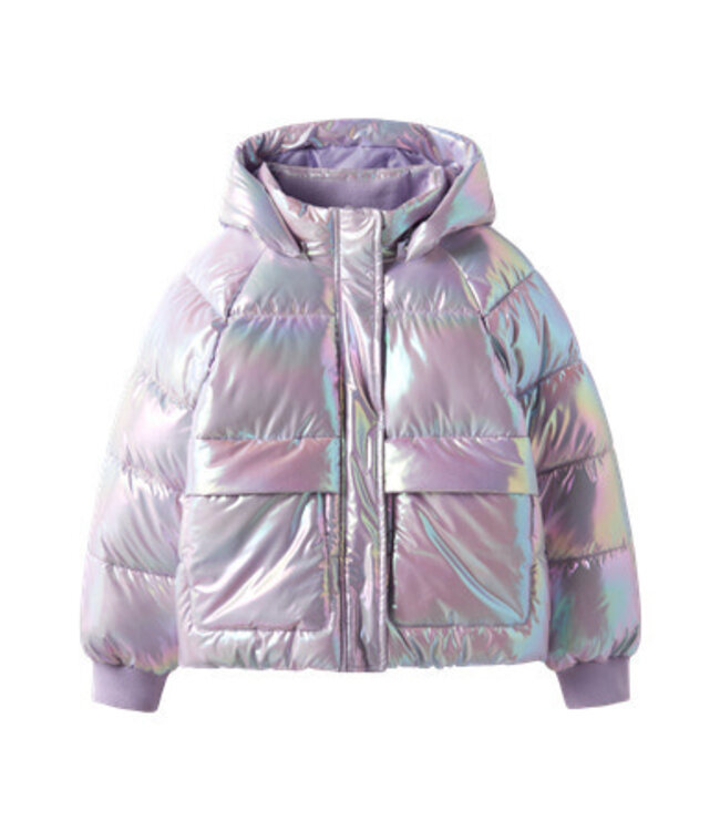 Name it winter winterjas meisjes - paars - puffer, foil - NkfMalan