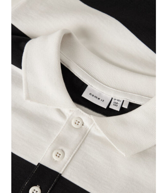 Name it winter polo t-shirt jongens - wit - relaxed fit - NkmNutiva