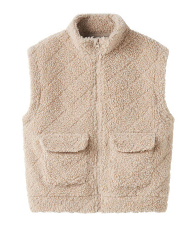 Name it winter vest meisjes - bruin - teddy - NkfNila