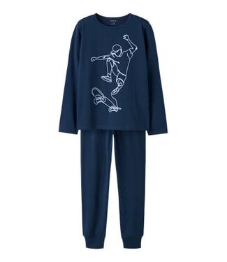 Name it winter pyjama jongens - blauw - NkmNightset
