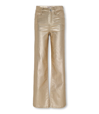 Kids ONLY winter broek meisjes - goud metallic - wide leg fit - KogJuicy