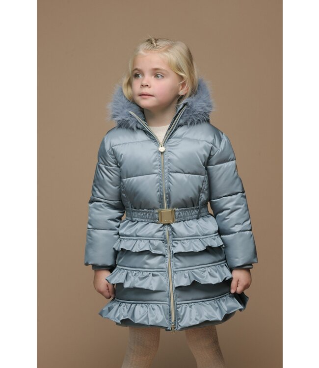 Le Chic winter winterjas meisjes - blauw - Blight- ruffle