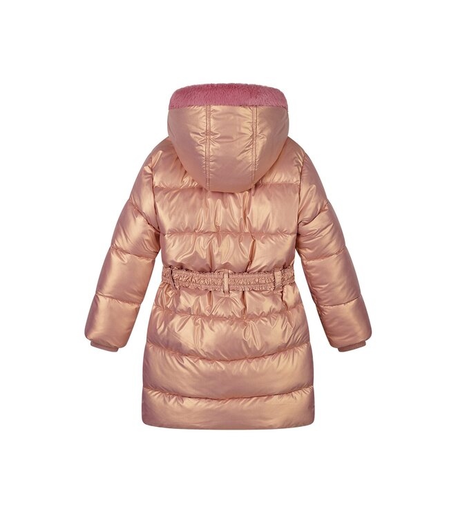 Le Chic winter winterjas meisjes - roze - Bodhi - furry, lang, tas
