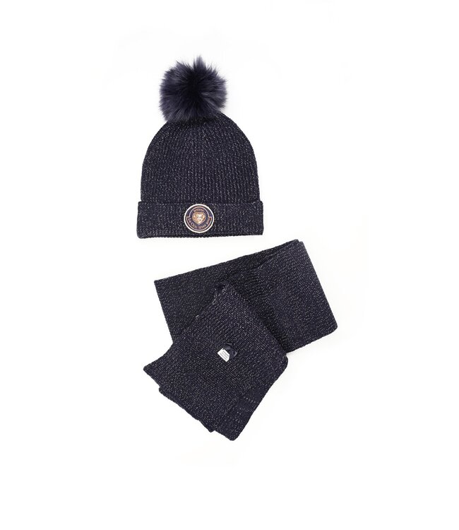 Le Chic winter muts & sjaal set meisjes - navy blauw - Rosa & Reya