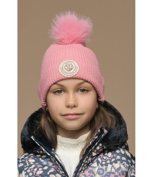 Le Chic winter muts & sjaal set meisjes - roze - Rosa & Reya