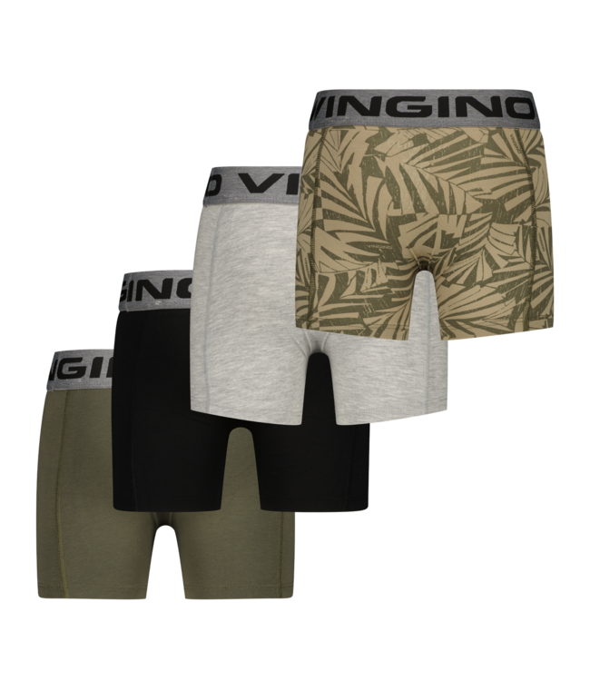 Vingino winter ondergoed jongens - groen - Graphic 4-pack - classic boxer
