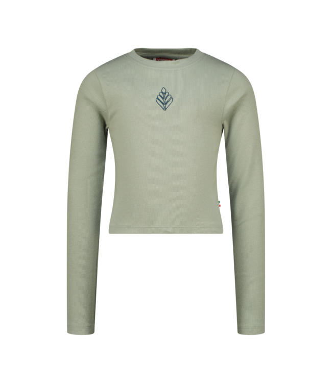 Vingino winter top meisjes - groen - Basic crop longsleeve - rib