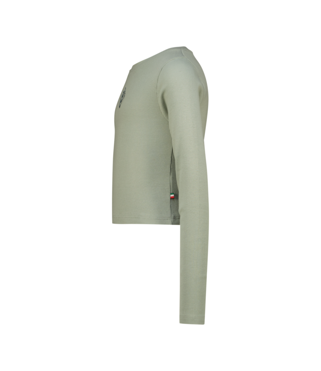 Vingino winter top meisjes - groen - Basic crop longsleeve - rib