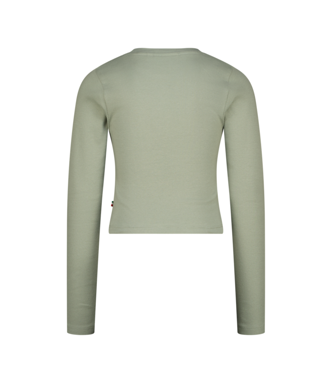 Vingino winter top meisjes - groen - Basic crop longsleeve - rib