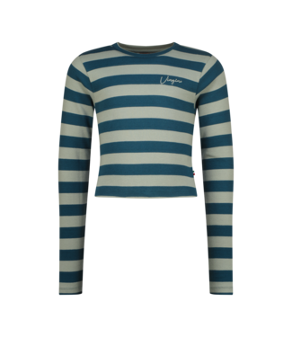 Vingino winter top meisjes - groen - Basic crop top - rib, strepen