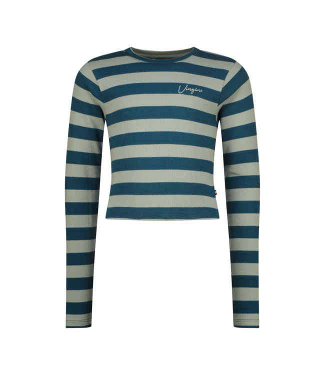 Vingino winter top meisjes - groen - Basic crop top - rib, strepen