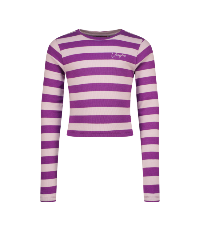 Vingino winter top meisjes - paars - Basic crop top - rib, strepen