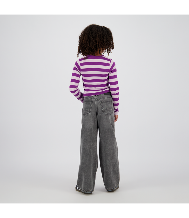 Vingino winter top meisjes - paars - Basic crop top - rib, strepen