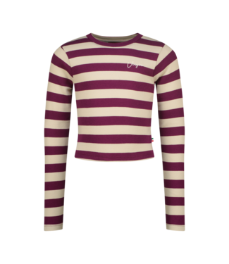 Vingino winter top meisjes - paars - Basic crop top - rib, strepen