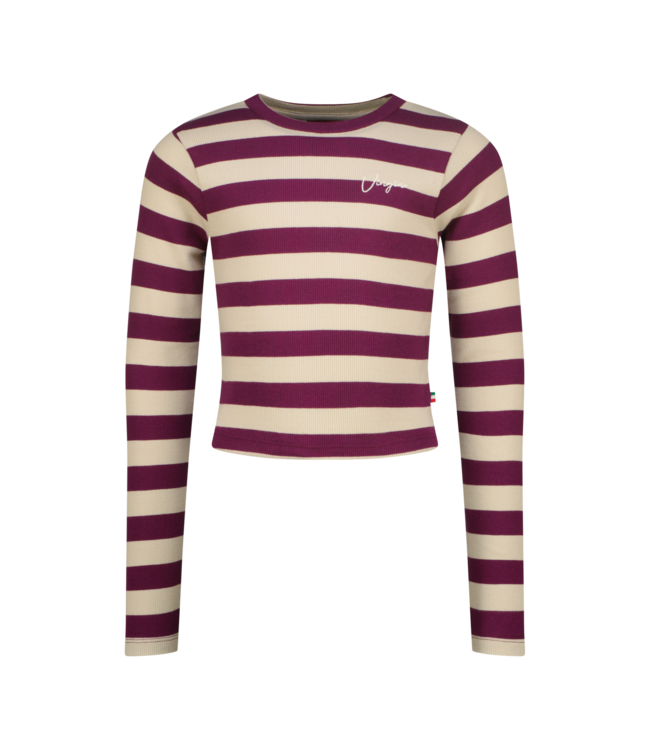 Vingino winter top meisjes - paars - Basic crop top - rib, strepen
