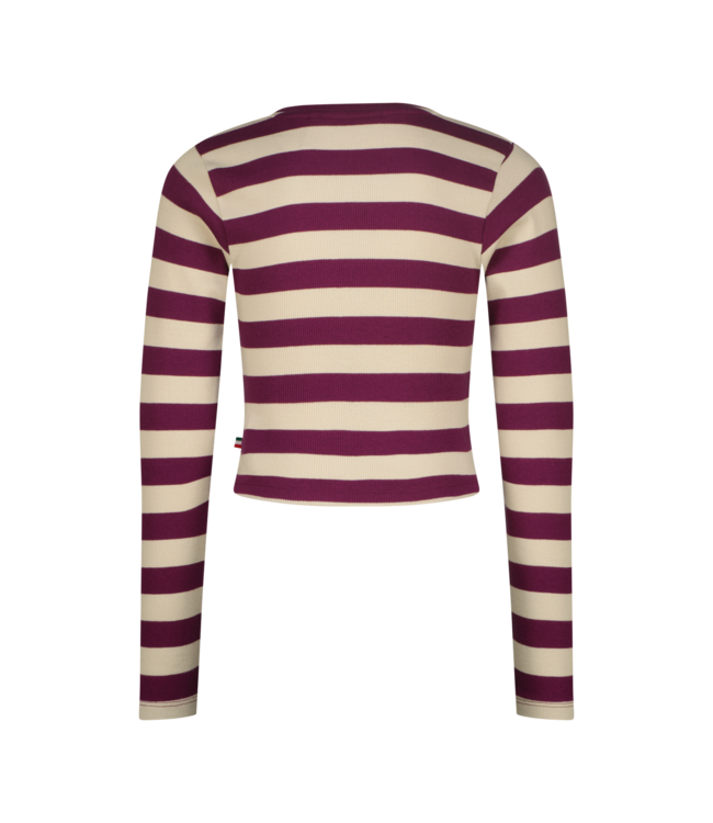 Vingino winter top meisjes - paars - Basic crop top - rib, strepen