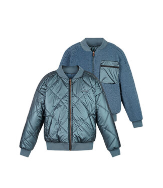 NoBell winter bomberjack meisjes - donker blauw - Bomber - omkeerbaar, verborgen capuchon