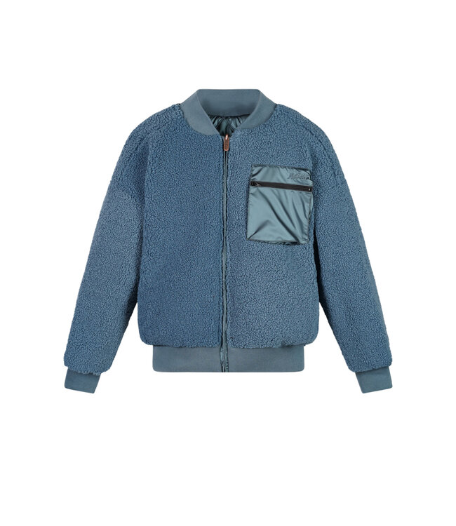 NoBell winter bomberjack meisjes - donker blauw - Bomber - omkeerbaar, verborgen capuchon