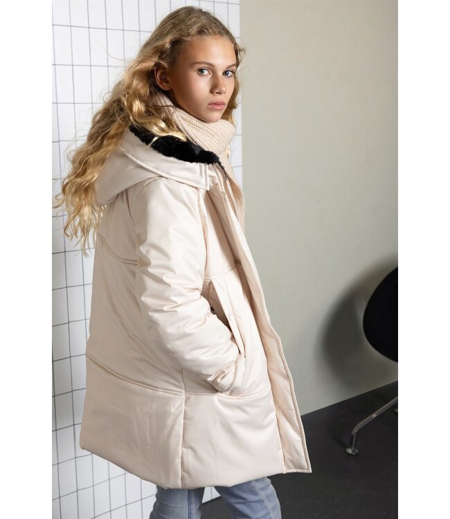 NoBell winter winterjas meisjes - beige - Belvine - lang, capuhon