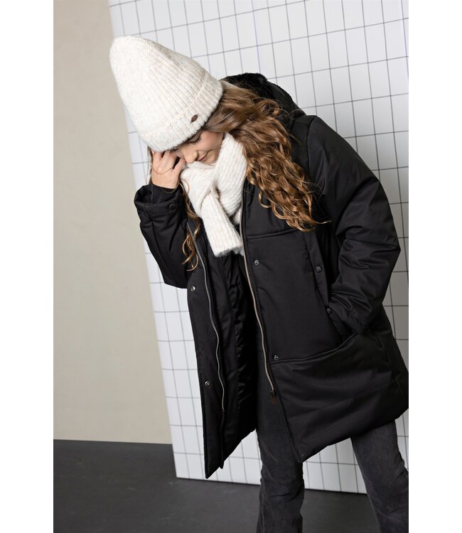 NoBell winter sjaal + muts set meisjes - beige - Ronja - gebreid