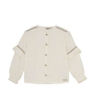 Daily7 winter t-shirt meisjes - wit - longsleeve/ruffle