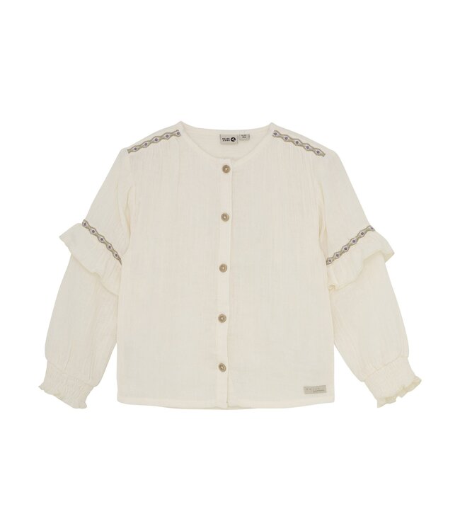 Daily7 winter t-shirt meisjes - wit - longsleeve/ruffle