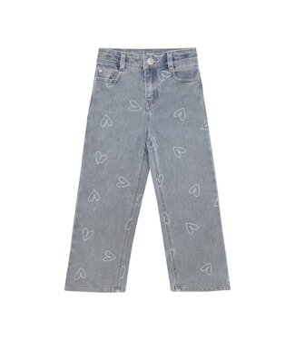 Daily7 winter jeansbroek meisjes - donker navy blauw - wide fit/hart