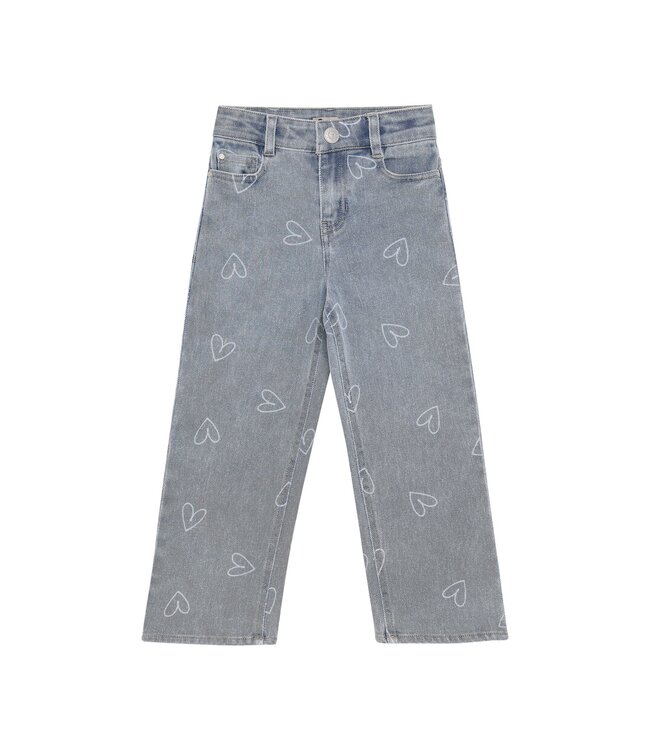 Daily7 winter jeansbroek meisjes - donker navy blauw - wide fit/hart