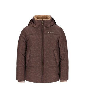 Like Flo winter winterjas meisjes - bruin - Aelin - kort, capuchon, panter