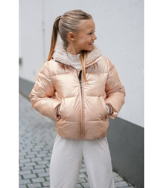 Like Flo winter winterjas meisjes - oranje - Aelin - kort, capuchon